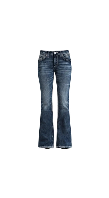BOOTCUT DENIM JEANS DARK WASH