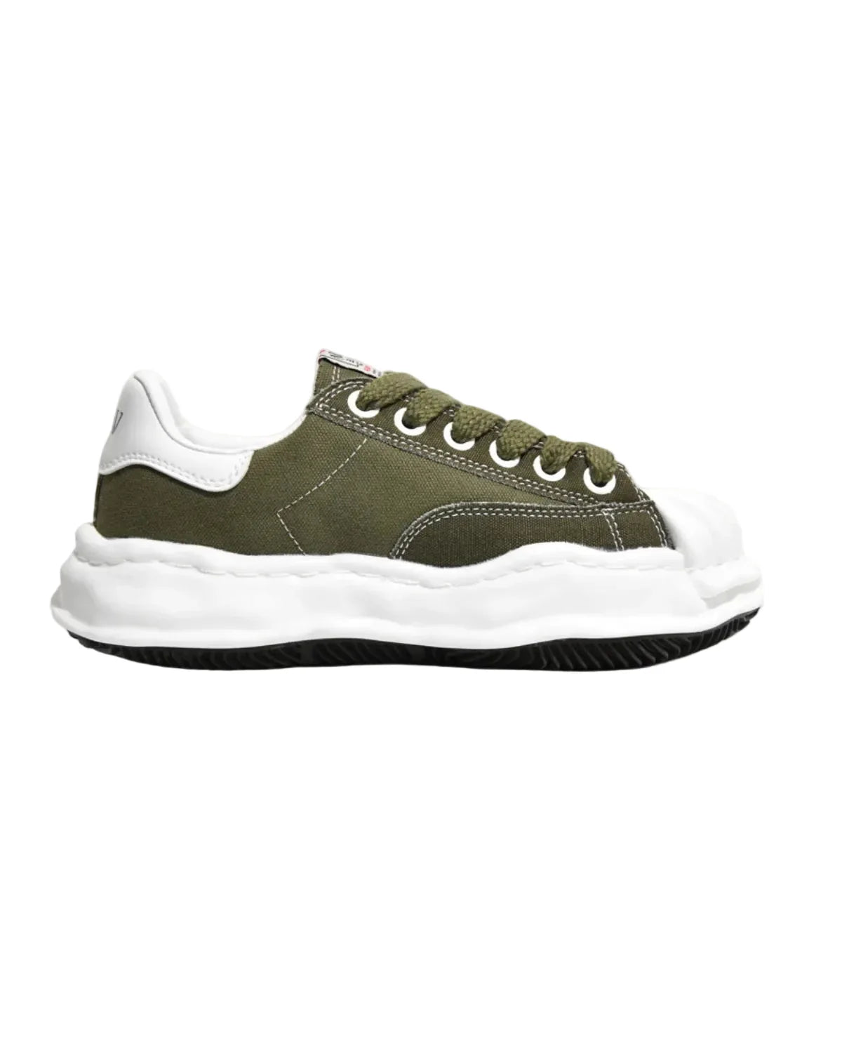 WAVE SOLE CANVAS SNEAKER - OLIVE